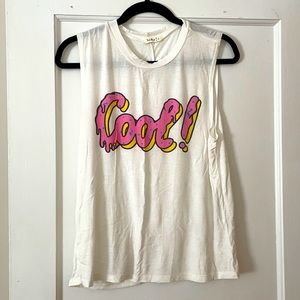 White “Cool!” Lux Donut Muscle Tee
